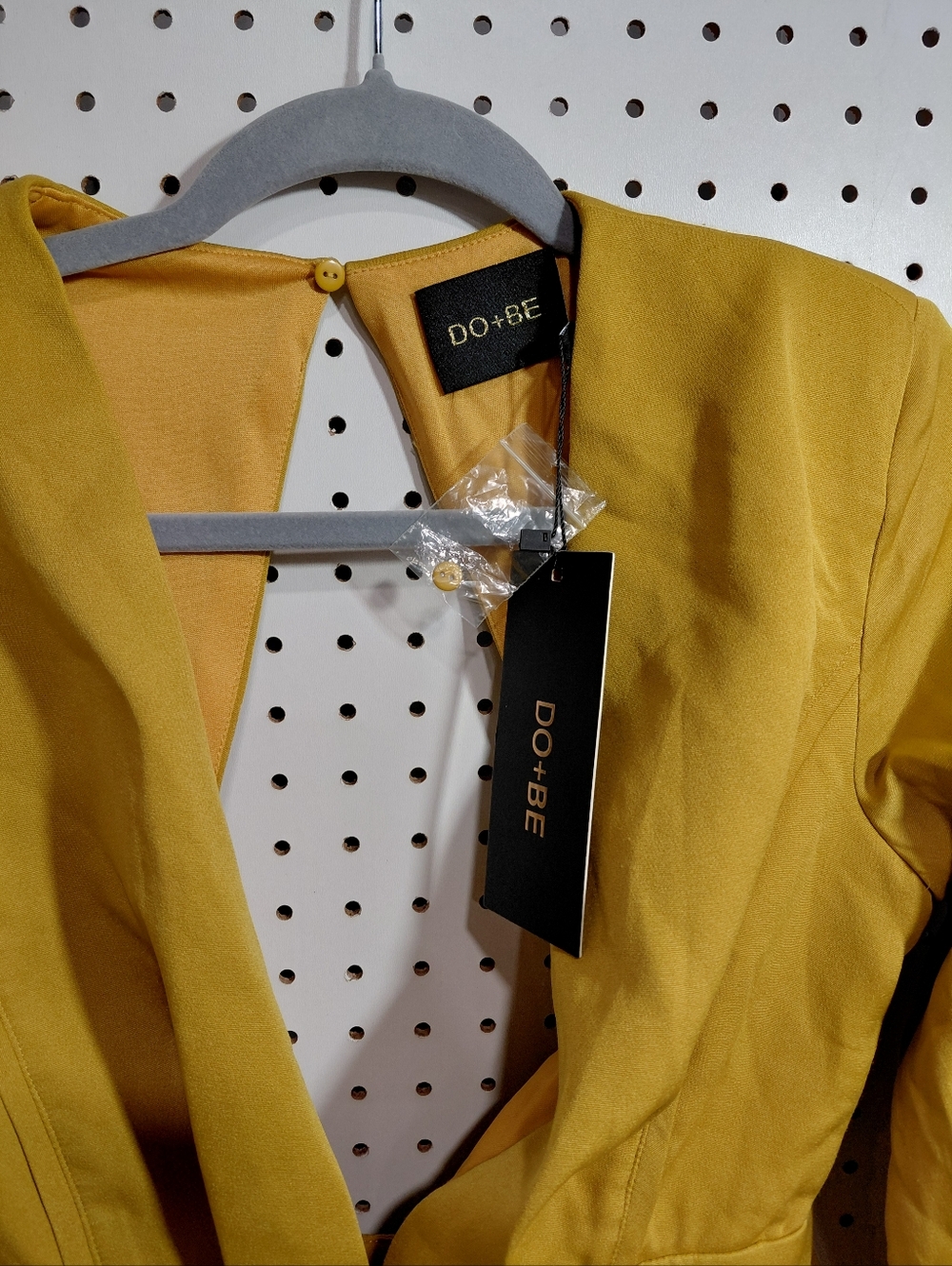 DO+BE Mustard Yellow Deep V Long Sleeve Romper - Picture 5 of 7